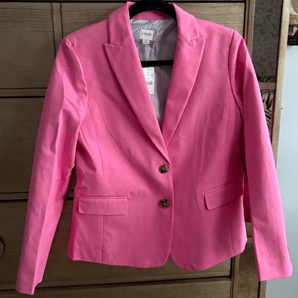 J. Crew Vibrant Pink cotton blend Blazer, size 10, new - Picture 4 of 7